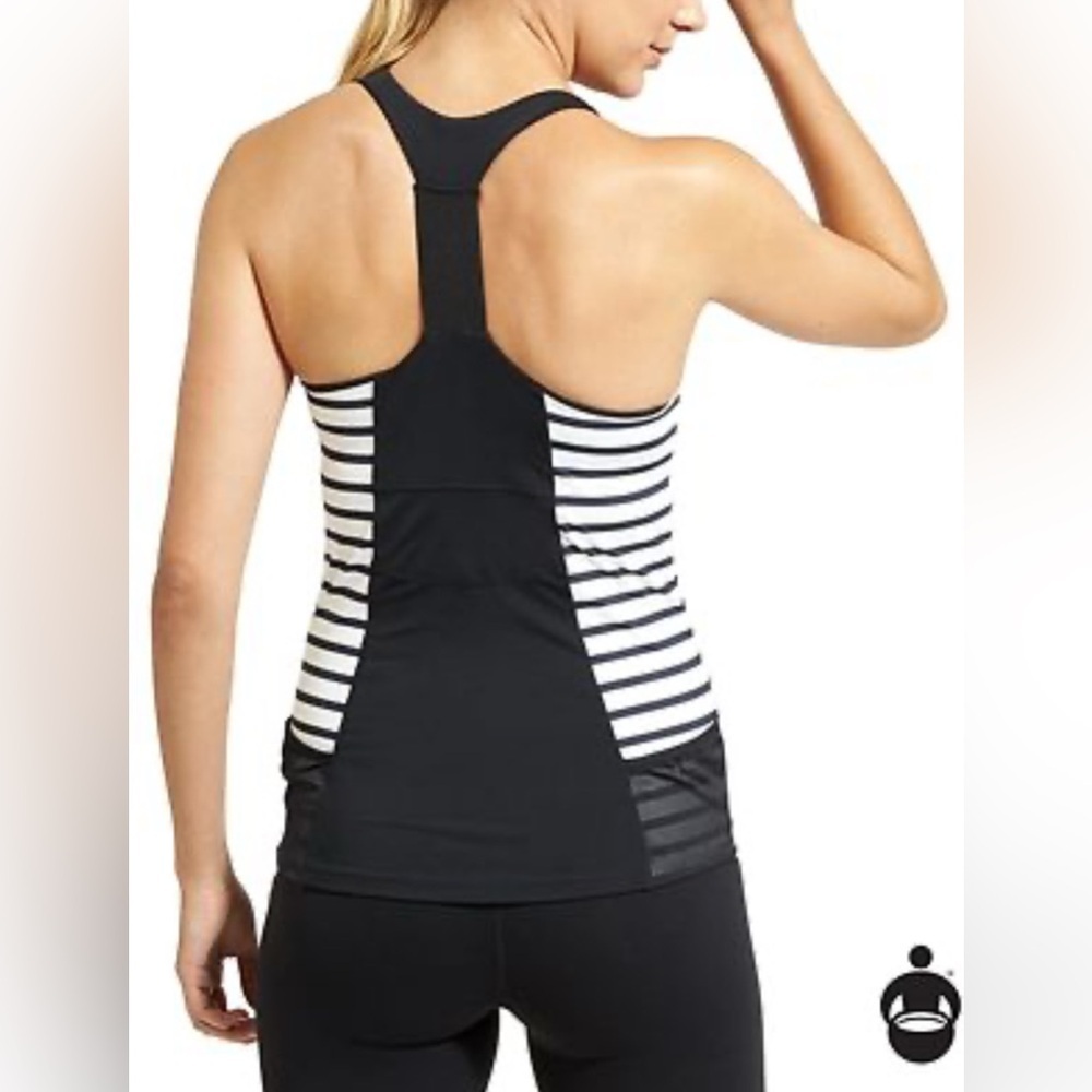 Athleta Women’s Small Stripe Ace Racer Tank Top Black White S Style 627030 Yoga - Picture 4 of 16